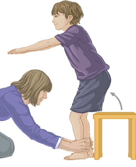 اصلاح راه رفتن روی پنجه با تمرین تغییر وضعیت از حالت نشسته به ایستاده